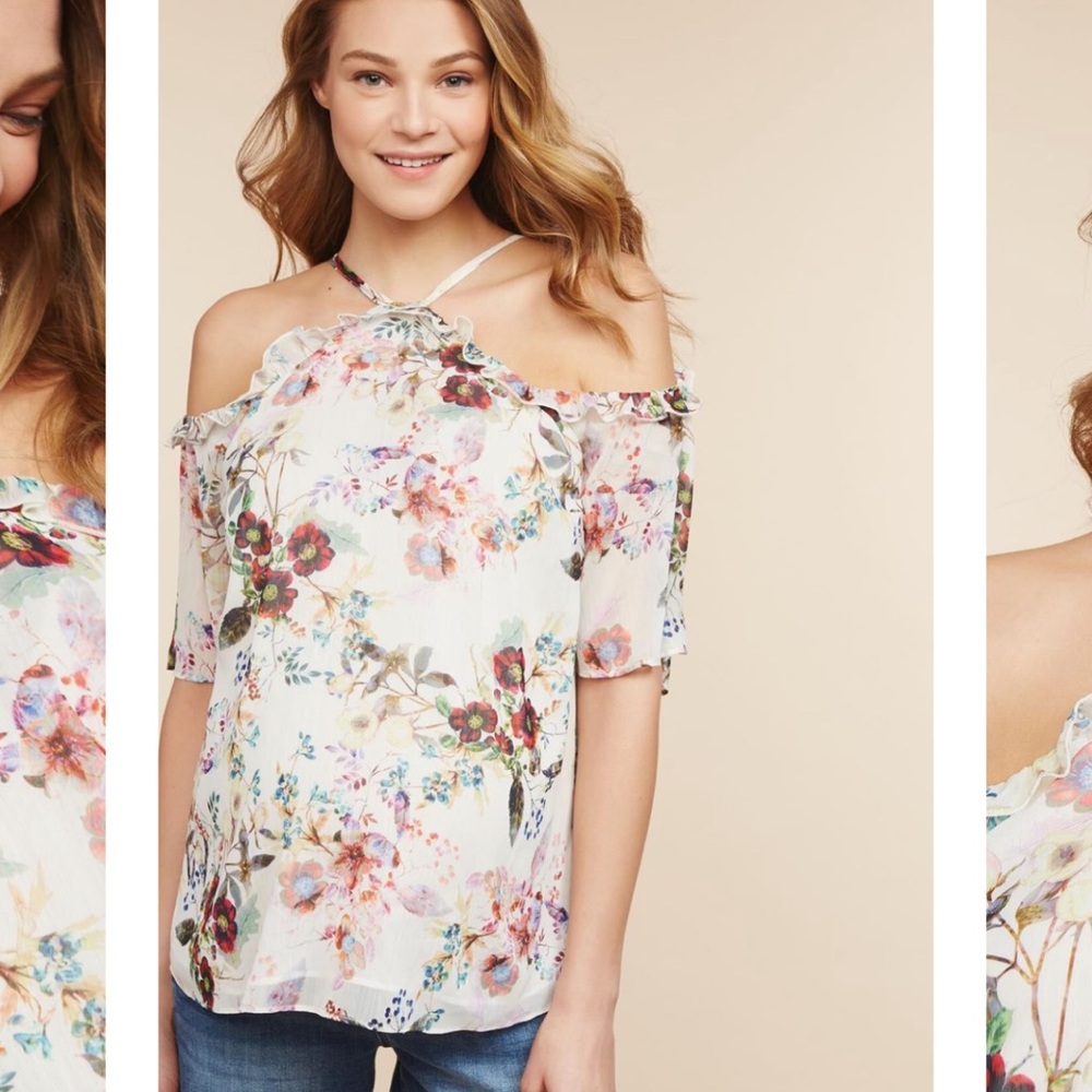 Jessica Simpson Maternity Cold Shoulder Floral Top